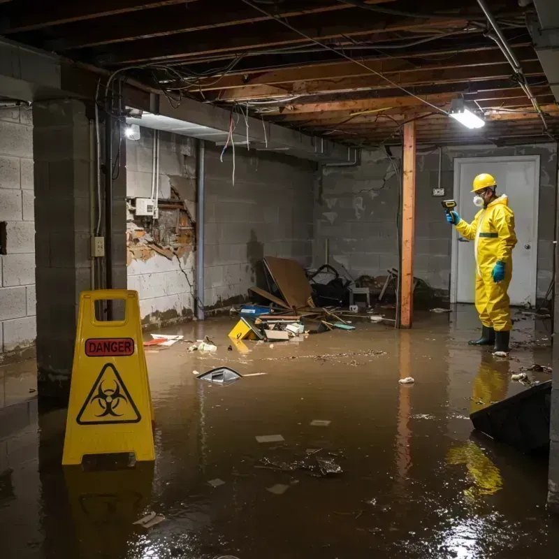 Flooded Basement Electrical Hazard in Evanston, IL Property